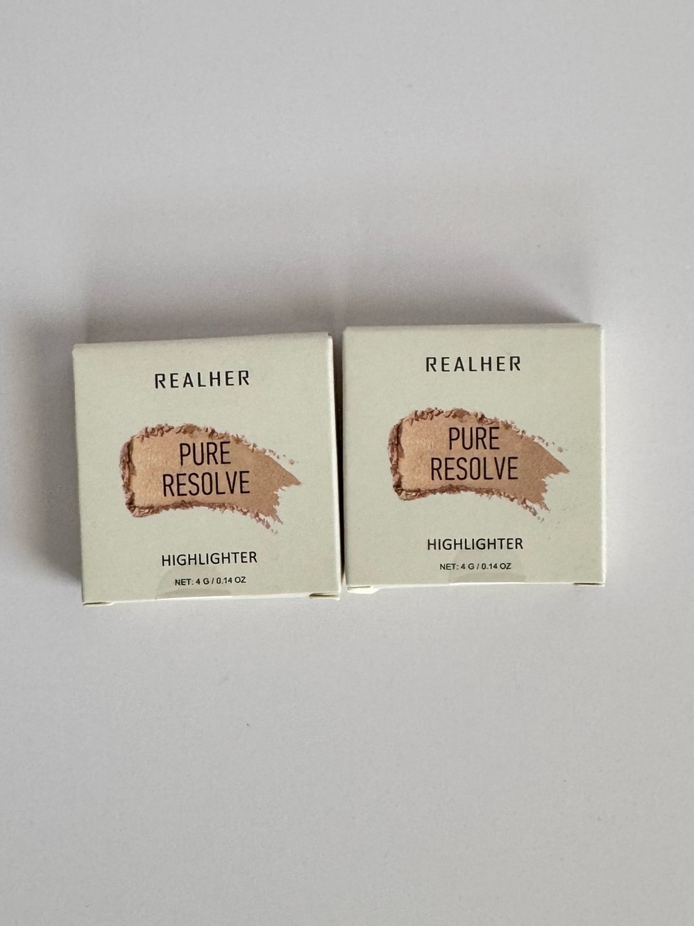 REALHER Pure Resolve Champagne Highlighter 4g – New in Box | 2 Pack